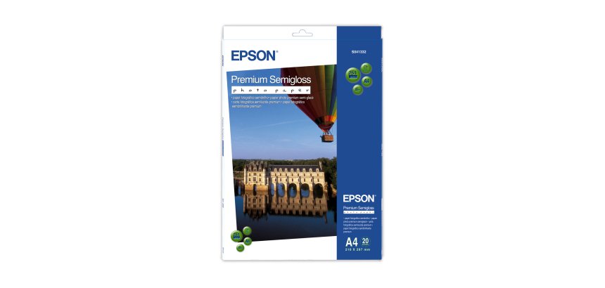 Epson - Premium Semi-Gloss Photo Paper - A4 - 20 Fogli - C13S041332