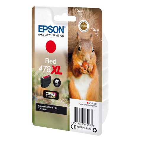 Epson Squirrel Singlepack Red 478XL Claria Photo HD Ink