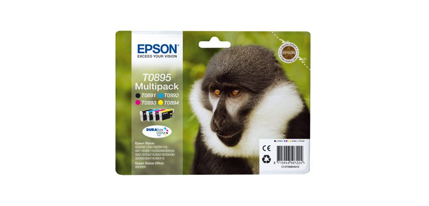 Epson - Cartuccia ink - C/M/Y/K - T0895 - C13T08954010 - C/M/Y 3,5ml cad - K 5,8ml