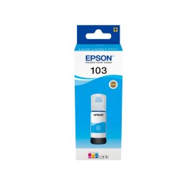 En_tinta epson ecotank 103 l3110/3150/3151/5190 cian botella de 65 ml