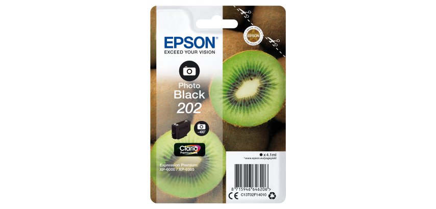Epson Kiwi Singlepack Photo Black 202 Claria Premium Ink