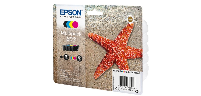 Epson - Cartuccia ink - 603 - C/M/Y/K - C13T03U64010 - BK 3,4ml / C/M/Y 2,4ml cad
