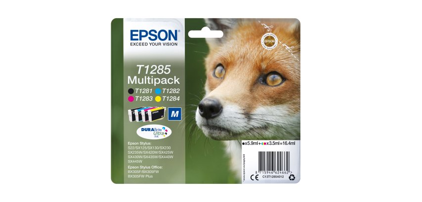 Epson - Multipack Cartuccia ink - C/M/Y/K - T1285 - C13T12854012 - C/M/Y 3,5ml cad - K 5,9ml