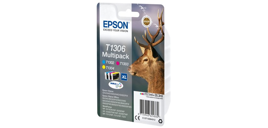 Epson - Multipack Cartuccia ink - C/M/Y - T1306 - C13T13064012 - 10,1ml cad