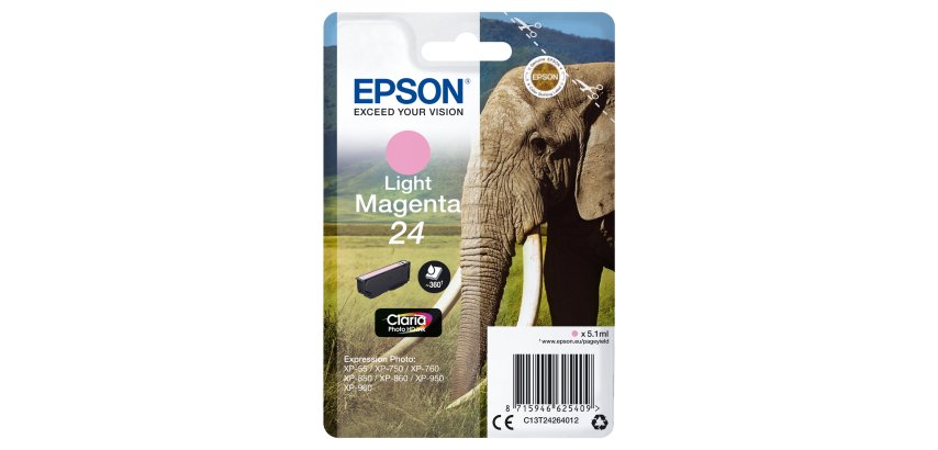 Epson Elephant 24 Claria Photo HD Single Light Magenta Ink