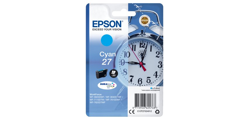 Epson - Cartuccia ink - 27 - Ciano - C13T27024012 - 3,6ml