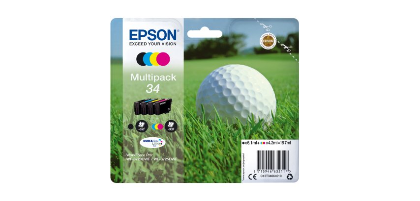 Epson - Cartuccia ink - 34 - C/M/Y/K - C13T34664010 - C/M/Y 4,2ml - K 6,1ml