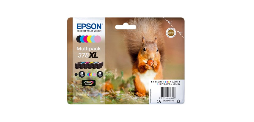 Epson - Multipack Cartuccia ink - 378XL - C/M/Y/C CH/M CH/K - C13T37984010 - C/M/Y 9,3ml - C CH/M CH 10,2ml - K 11,2ml