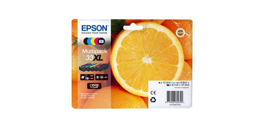 Epson - Cartuccia ink - 33XL - C/M/Y/K/K PH - C13T33574011 - C/M/Y 8,9ml - K 12,2ml - K PH 8,1ml