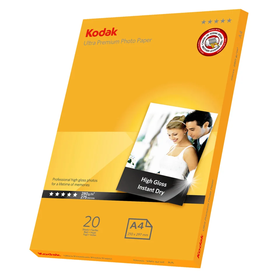 Kodak - Carta fotografica Ultra Premium lucida - A4 - 280 gr - 20 fogli -  5740-085 su
