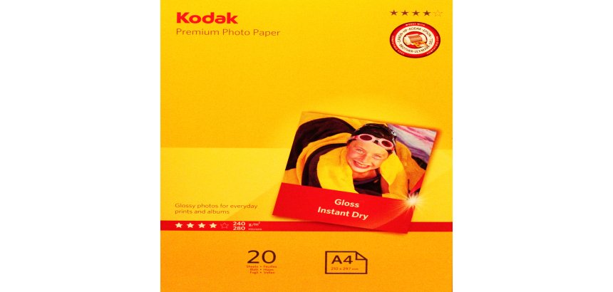 Kodak - Carta Fotografica Ultra Premium Gloss - A4 - 240 gr - 20 fogli - 5740-093