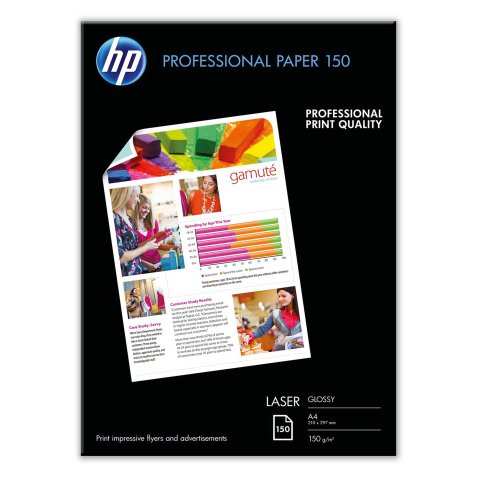 Hp - Confezione da 150 Fogli Carta originale professionale per stampe laser - lucida - 150 g/m² - A4 - 210 x 297 mm - CG965A