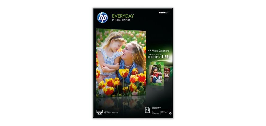 Hp - Confezione da 25 Fogli Carta originale fotografica lucida Hp Everyday - per inkjet - A4 - 210 x 297 mm - Q5451A