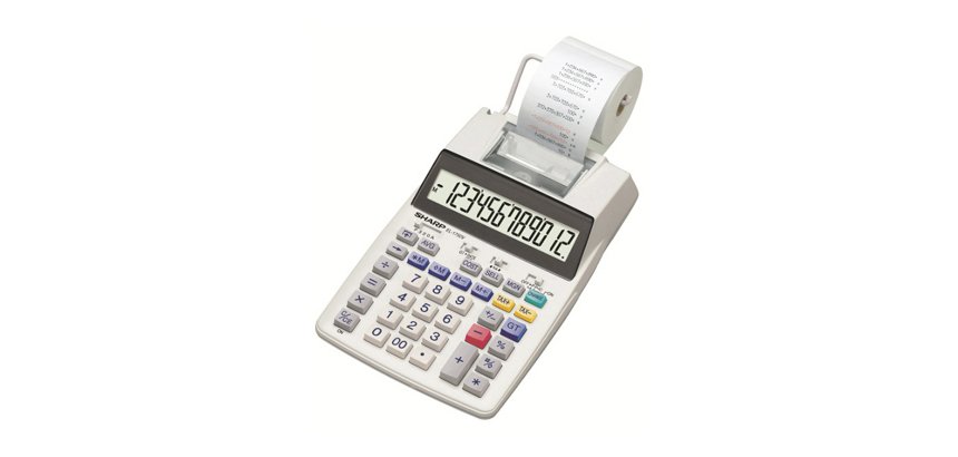 Calcolatrice da tavolo scrivente EL1750V - 150x230x51,5 mm - 12 cifre - Bianco - Sharp - EL1750V