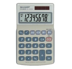 Sharp - Calcolatrice tascabile - EL240SAB Bianco/Grigio - 8 cifre