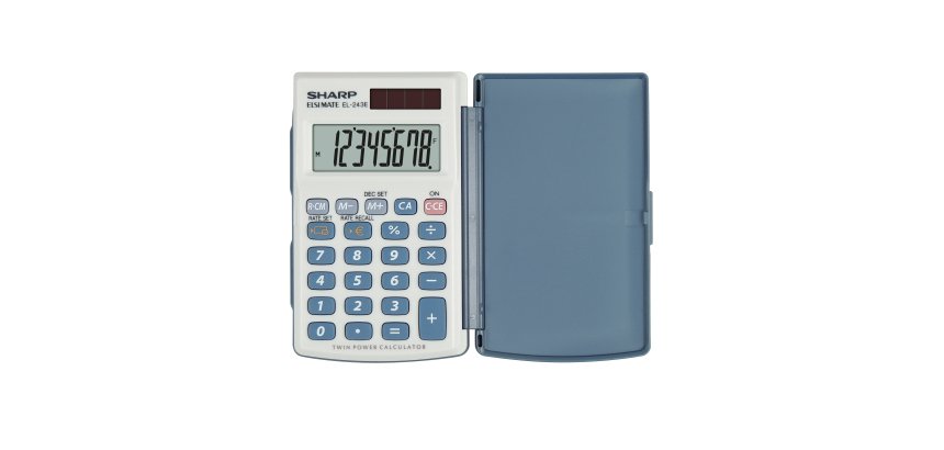 Sharp EL-243E calculator Pocket Basic Grey, White