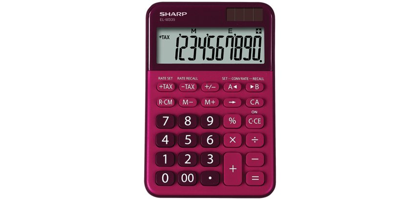 Sharp - Calcolatrice da tavolo EL M335 - 10 cifre - Rosso - ELM335 BRD