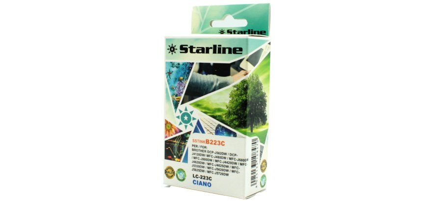 Starline - Cartuccia ink - per Brother - Ciano - LC223C - 9ml