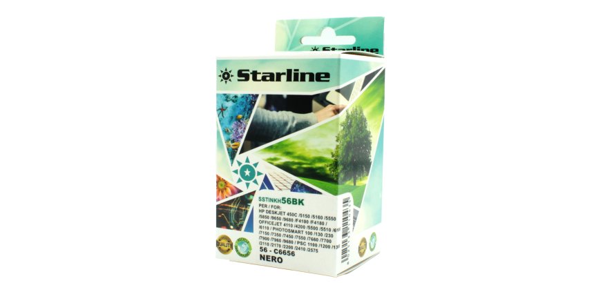 Starline - Cartuccia ink Compatibile - per HP 56 - Nero -C6656AE