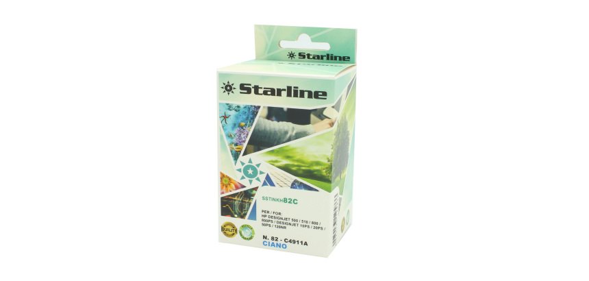 Starline - Cartuccia ink Compatibile per HP N.82 - Ciano - 69ml