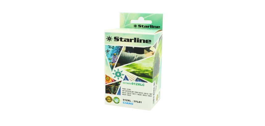 Starline - Cartuccia Ink Compatibile per HP 912 XL - Ciano - 58ml
