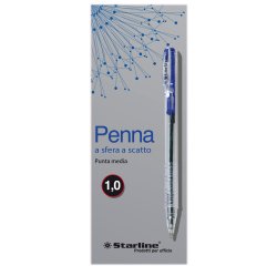 Penna a sfera a scatto  - punta 1,0mm - blu - Starline - conf. 20 pezzi