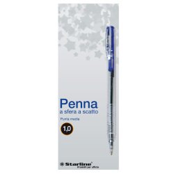 Penna a sfera a scatto  - punta 1,0mm - blu - Starline - conf. 20 pezzi