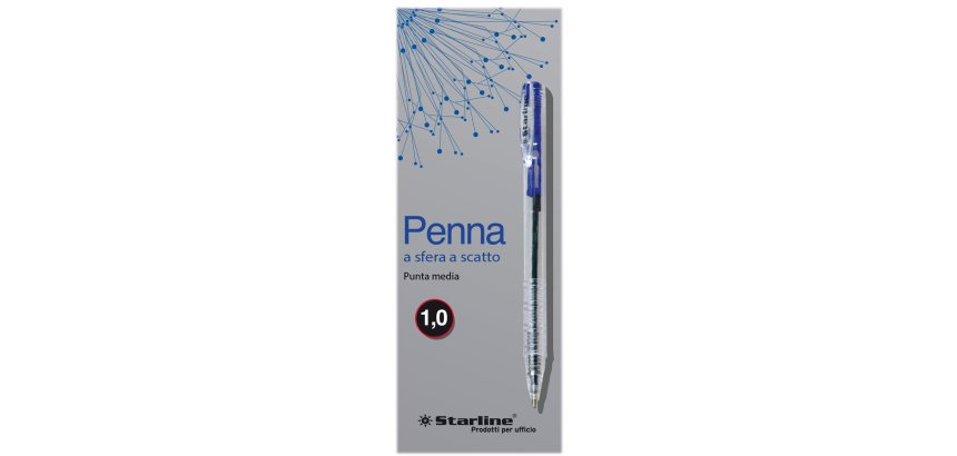 Penna a sfera a scatto  - punta 1,0mm - blu - Starline - conf. 20 pezzi