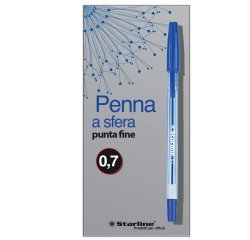 Penna a sfera con cappuccio  - punta fine 0,7mm - blu - Starline -  conf. 50 pezzi