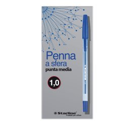 Penna a sfera con cappuccio  - punta media 1,0mm - blu - Starline -  conf. 50 pezzi