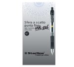 Penna a sfera a scatto con inchiostro gel  - punta fine 0,7mm - nero - Starline