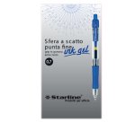 Penna a sfera a scatto con inchiostro gel - blu - punta fine 0,7mm - Starline