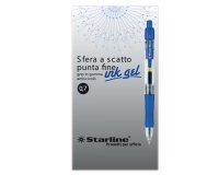 Penna a sfera a scatto con inchiostro gel - blu - punta fine 0,7mm - Starline