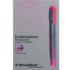 Evidenziatore a penna - punta scalpello - tratto da 1,0-4,0mm - fucsia - Starline