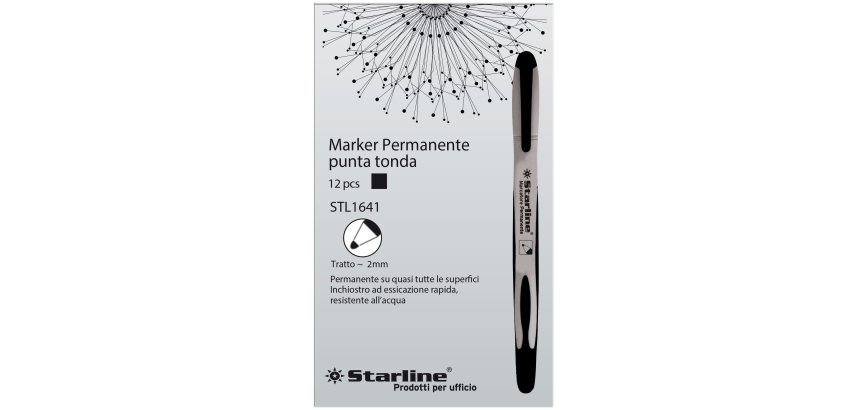 Marcatore permanente Starline  - punta tonda 2,0mm - nero - Starline