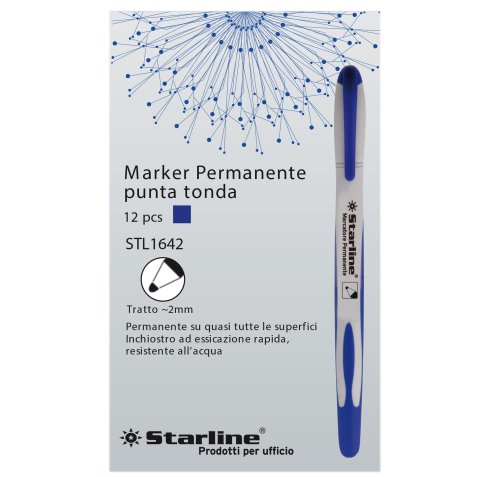 Marcatore permanente Starline  - punta tonda 2,0mm - blu - Starline