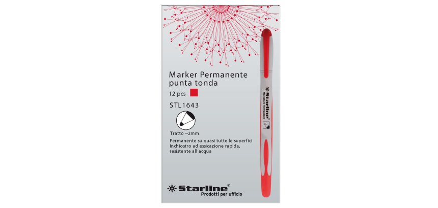 Marcatore permanente Starline  - punta tonda 2,0mm - rosso - Starline