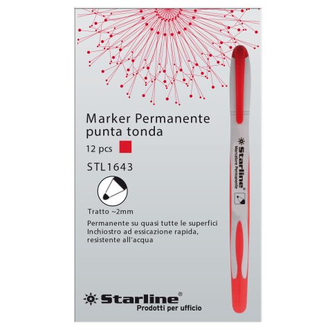 Marcatore permanente Starline  - punta tonda 2,0mm - rosso - Starline