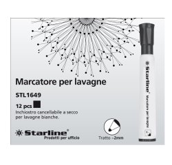 Marcatore per lavagne cancellabili Starline - punta tonda 2,0mm - nero - Starline