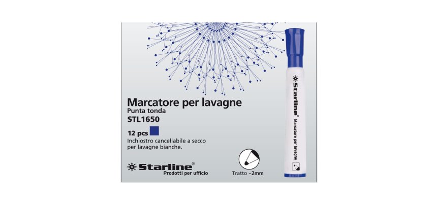 Marcatore per lavagne cancellabili Starline - punta tonda 2,0mm - blu - Starline