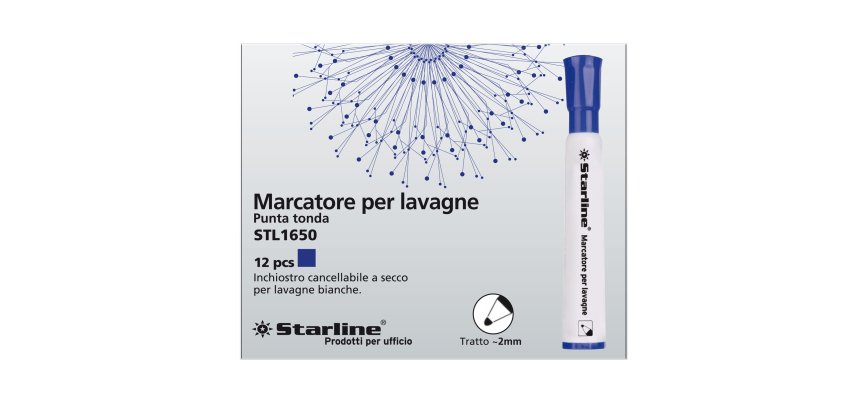 Marcatore per lavagne cancellabili Starline - punta tonda 2,0mm - blu - Starline