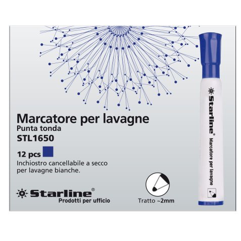 Marcatore per lavagne cancellabili Starline - punta tonda 2,0mm - blu - Starline