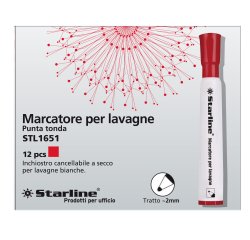 Marcatore per lavagne cancellabili Starline - punta tonda 2,0mm - rosso - Starline