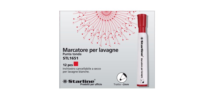 Marcatore per lavagne cancellabili Starline - punta tonda 2,0mm - rosso - Starline