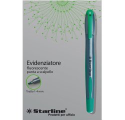 Evidenziatore a penna - punta scalpello - tratto da 1,0-4,0mm - verde - Starline