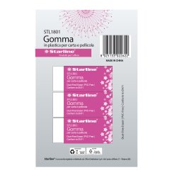 Gomma per carta e pellicola - 60x24x14mm - bianco - Starline - conf. 3 pezzi