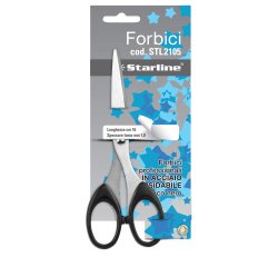 Forbici - 16 cm - lama in acciaio - impugnatura in ABS - nero - Starline