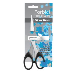 Forbici - 21 cm - lama in acciaio - impugnatura ABS - nero - Starline