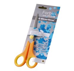 Forbici - 17,8 cm - lama in acciaio - impugnatura morbida - arancione - Starline