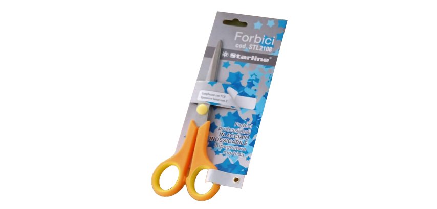 Forbici - 17,8 cm - lama in acciaio - impugnatura morbida - arancione - Starline